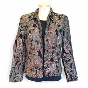 Christopher & Banks Elegant Jacquard Paisley Jacket